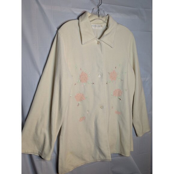 Victorias Secret Collection Floral Embroidered Cream Jacket - Picture 1 of 8